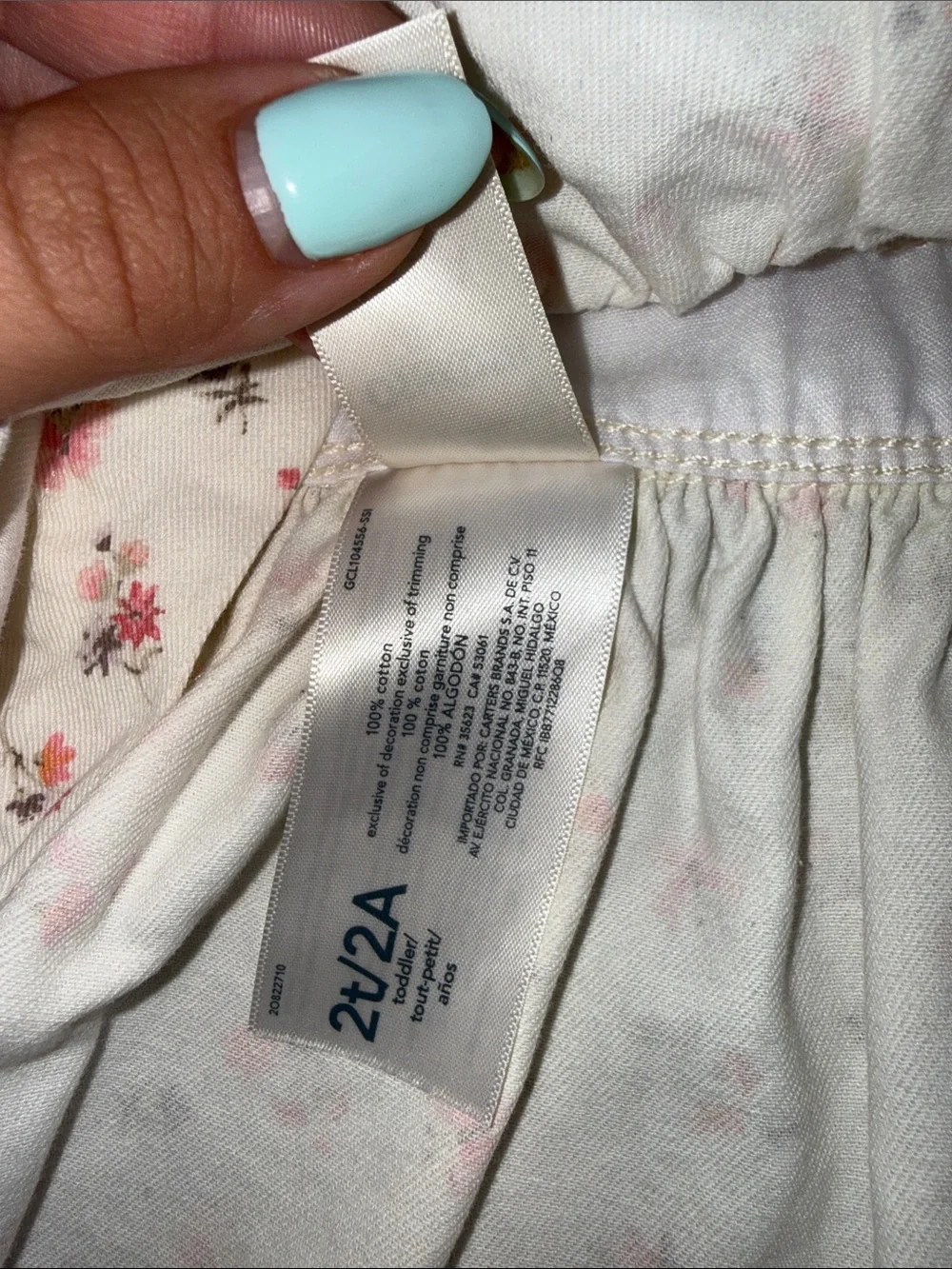 OshKosh B'gosh Cream Dress with Pink Floral Print